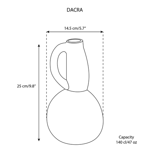 Stoneware Carafe Shaped Dadasi 47 Oz